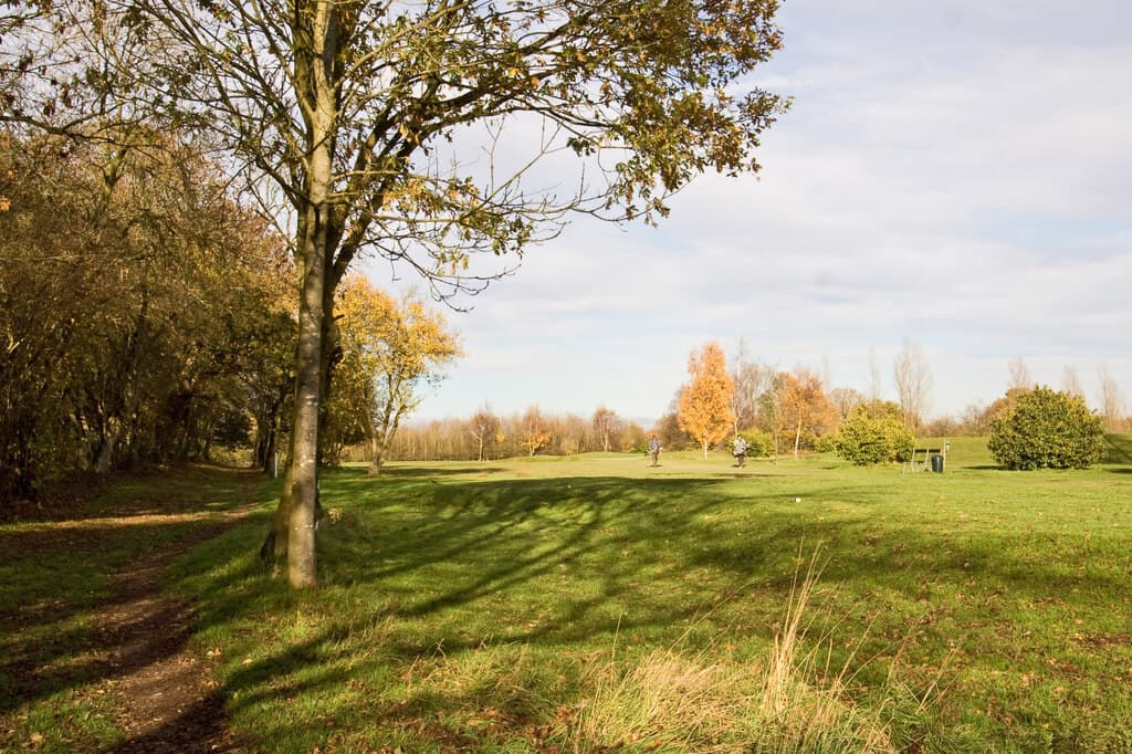 Golfers on the fairways at Little Hay Golf Complex, Box Lane