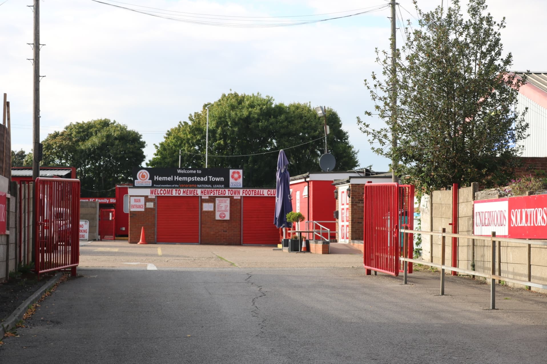 The entrance to Hemel Hempstead Town’s ground at Vauxhall Road